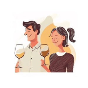 Couple dégustant. du vin